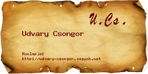 Udvary Csongor névjegykártya